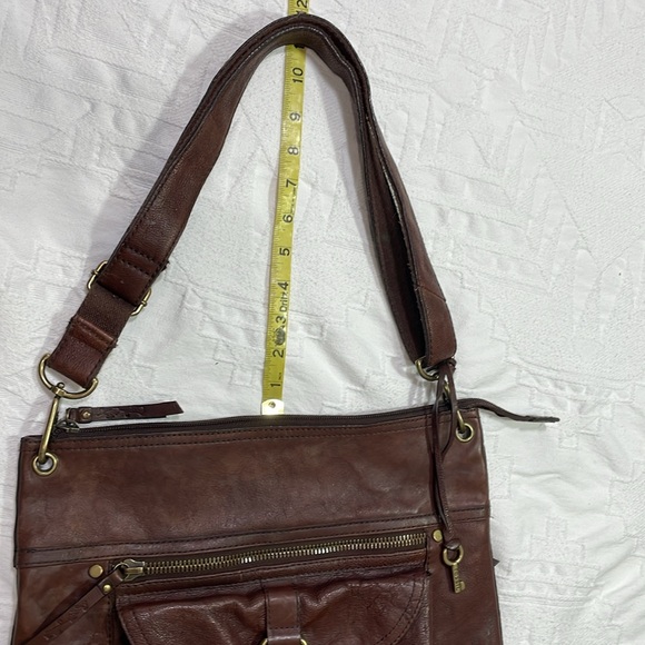 Vintage Fossil Sasha Brown Genuine Distressed Leather Bag Purse Crossbody ZB2987 - Picture 16 of 16